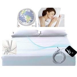 Ellectrify Grounding Fitted Sheet - 5% Pure Silver & 95% Organic Cotton - Connectivity Cable for Grounding Earthing, Sleep & Bed - Twin, Full, Queen, King, California King (King)