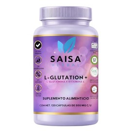 SAISA HERBAL L-Glutatión con L-Glutamina y Vitamina C, 120 Cápsulas | Suplemento Alimenticio | Fórmula Premium