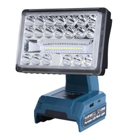 Lambrix 18W 2000LM Cordless LED Work Light Compatible with Makita 18V Batteries,90°Adjustable Head Flashlight with USB Charging Port for Job Sites,Camping,Indoor,Outdoor(Battery not Included)