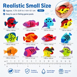 24 Plastic Fish Figures with Realistic Design – Ocean Animal Toy Set