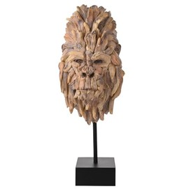 Widdop and Co. - Naturecraft - Driftwood Collection - Wood Effect Gorilla Head on a Stand Statue/Figurine/Decorative Ornament - Homeware For Animal Lovers & Wildlife Enthusiasts.