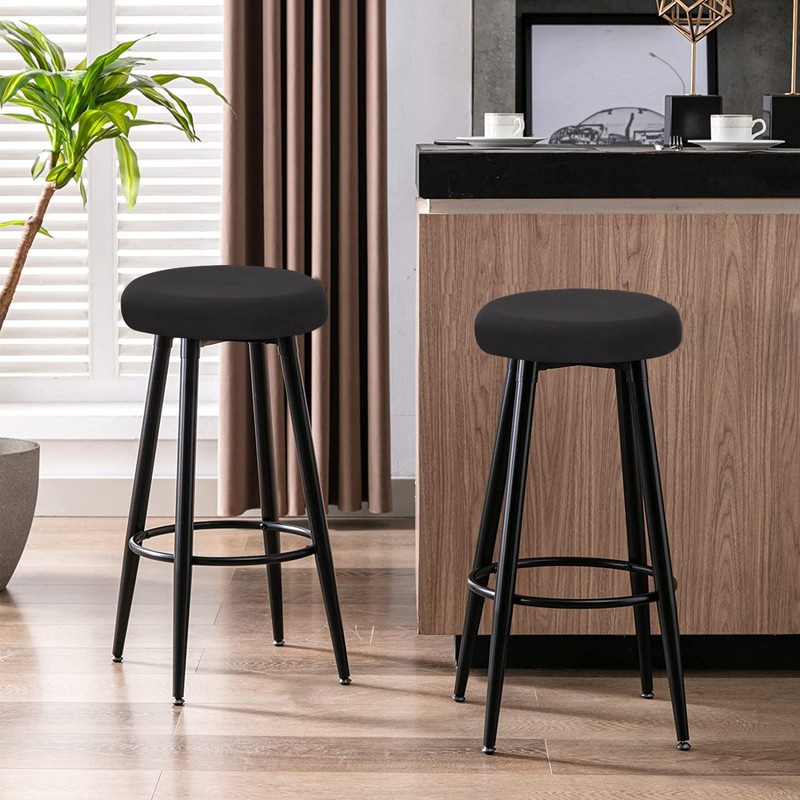 Deisy Dee 4PCS Round Bar Stool Seat Covers Stretch Round
