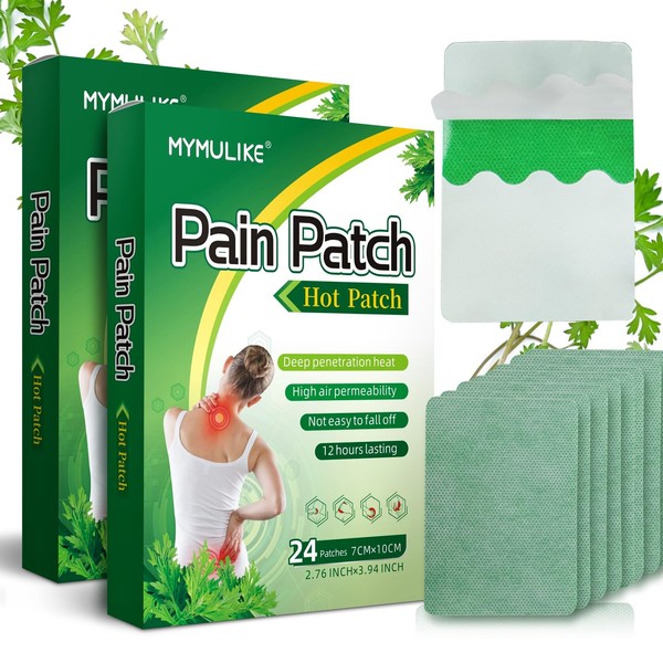 Pack of 48 Pain Relief Patches, Pain Relief Patch, Heat Patch Pain Relief Patch, Pain Relief Patch, Moxibustion Knee Sticker, Knee Pain Relief Patch, for Knees