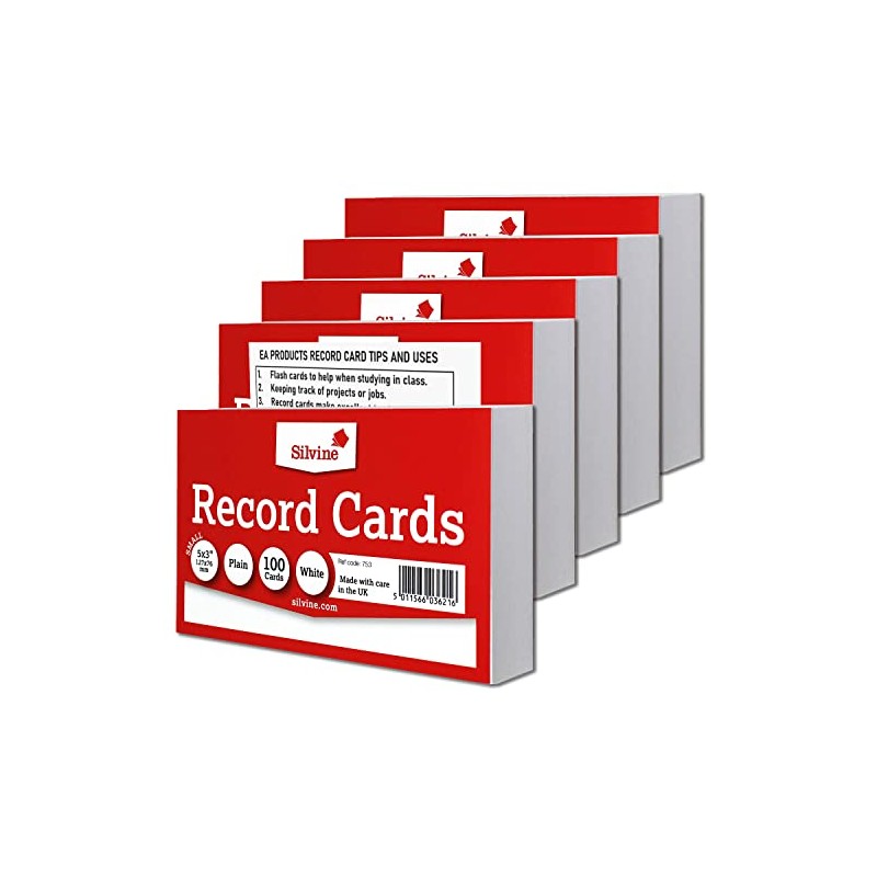 Record Card Bulk Pack of 500 | 5 x 100