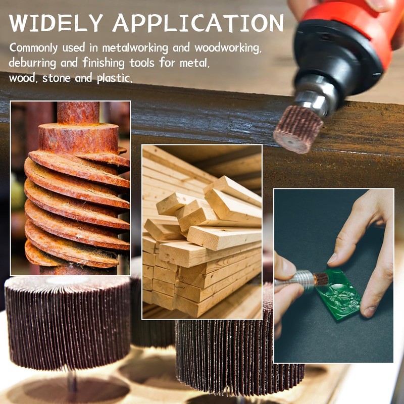 Abrasive Flap Wheel Sander Set, 48 Pcs Drill Sanding Attachment,