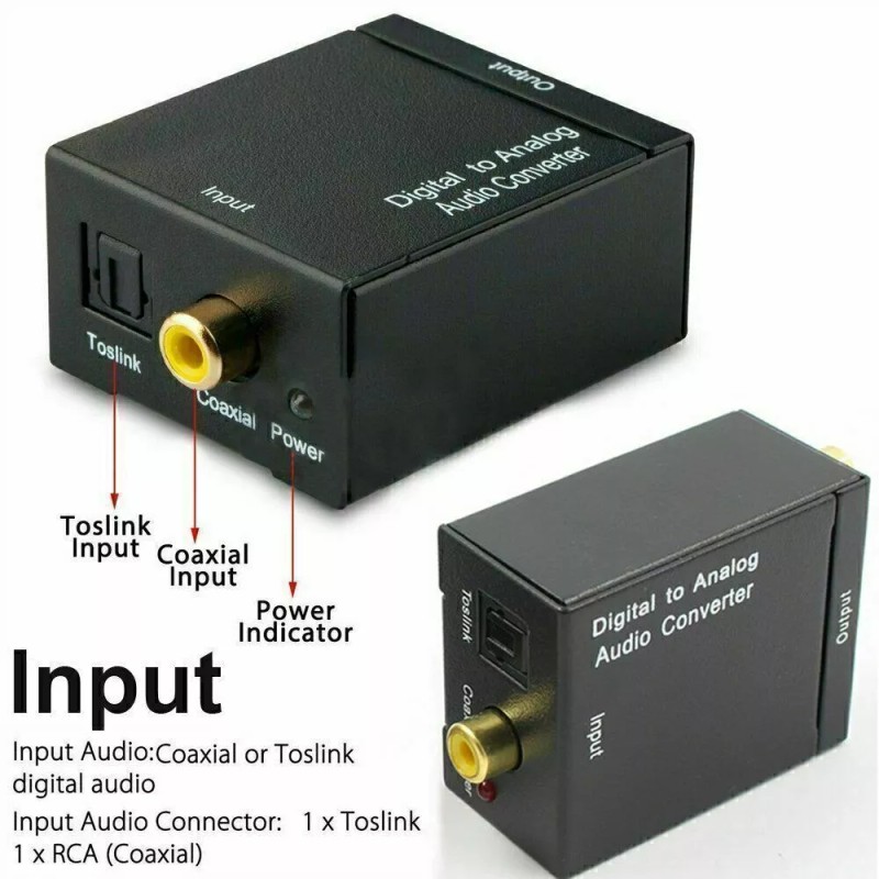 Universal Digital Optical Coaxial to Analog RCA L/R Audio Converter