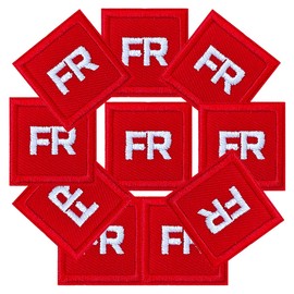 FR Patches for Clothing Iron or Sew onto Clothing, Jackets, Jeans, Hats, Backpacks Etc（10pc Red）