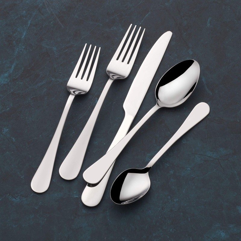 Gourmet Basics By Mikasa Symmetry 20-Piece 18/0 Stainless Steel Flatware
