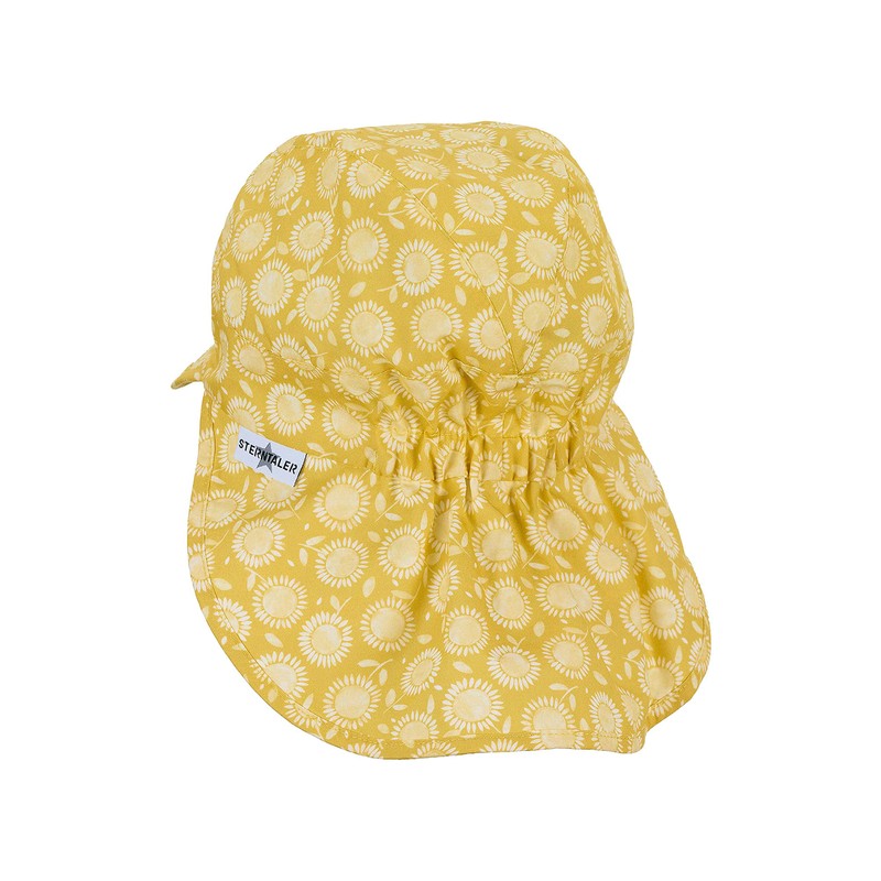 Sterntaler Girls' Peaked Cap with Neck Protection, yellow