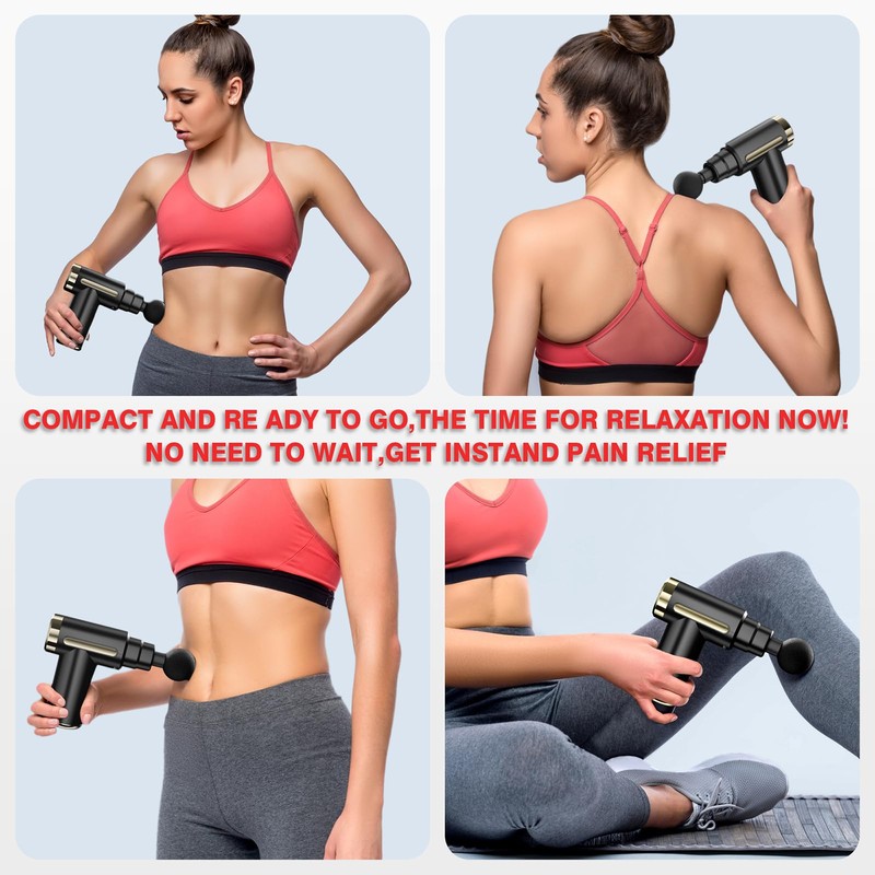 Massage Gun, Muscle Percussion Massager with 6 Speeds, Quiet Hand