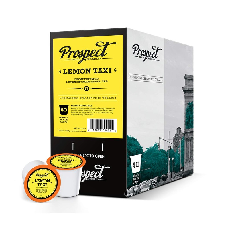 Prospect Tea Decaffeinated Lemon Taxi Herbal Tea Pods Compatible with