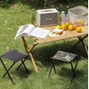 SLTG2020 Portable Folding Camping Stool, Lightweight Aluminum Frame, Black Oxford