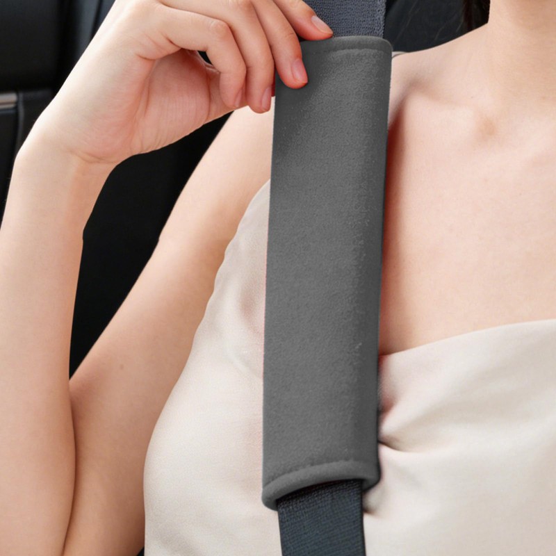 2PCS Car Seat Belt Pads, Safety Belt Cover (Gray)