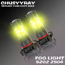 CHUSYYRAY 5202 LED Fog Light Bulbs Yellow For GMC Sierra 1500 2007-2015 Yukon XL 2007-2013