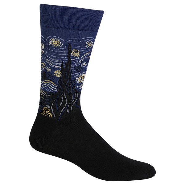 Hot Sox Artist Series Crew Calcetines para hombre, Noche estrellada