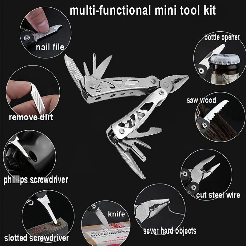 Mini Multitool Plier Set 12-in-1 Floding Plier Stainless Steel General