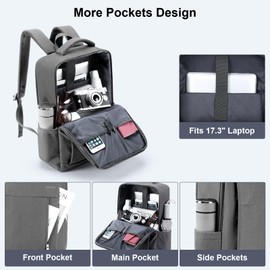 HOMIEE Travel Laptop Backpack for Men, Lightweight Casual Daypack School Bag, Water Resistant 17.3 Inch Business Rucksack Cabin Backpack Carry On Backpacks for School, Work, Weekend, Commuting