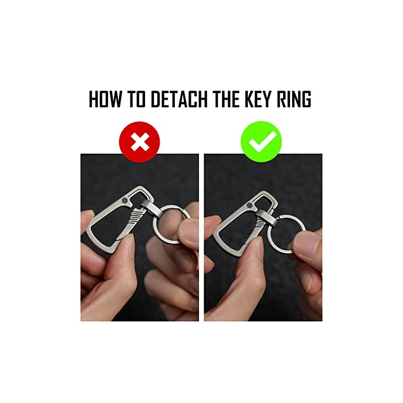 KeyUnity - Llavero con mosquetón de Titanio, de liberación rápida