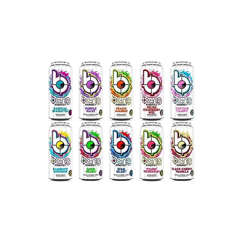 WESTERNMBY Bang Energy Cans, 16 Fl Oz, 12 Pack (Delish