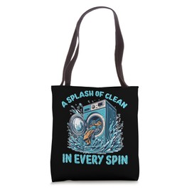 A Splash of Clean in Every Spin Laundry Tote Bag