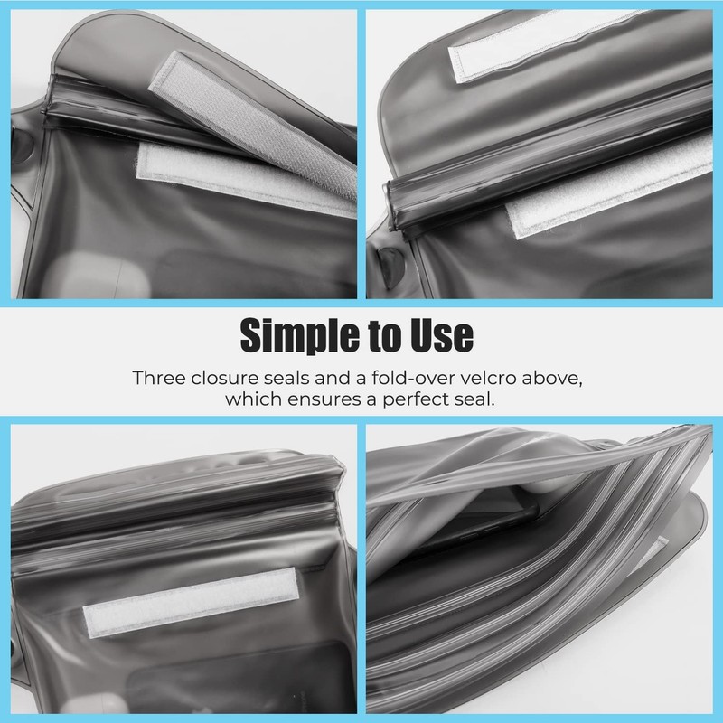 2-Pack Waterproof Pouch Bag with Waist Strap, Pink and black,