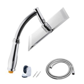 Shower Head with Hose, Jet Types Shower Head with Hose 1.5 m, 360 Degree Adjustable Large Shower Head, Hand Shower, Shower Head, Rain Shower, Universal Shower Head for Bathing and Spa (Size: 8 Inches)