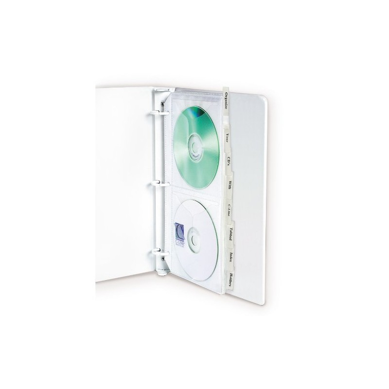 C-Line Deluxe CD Ring Binder Storage Pages with Index Tabs,
