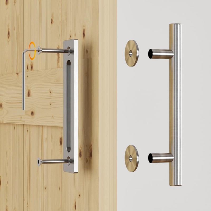 CCJH 24 cm Barn Door Handle Sliding Door Handle Stainless