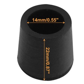 Piutouyar Round PVC Rubber Furniture Covers, 14mm / 9/16 Inches Table Chair Leg Tip Protectors, Non-Slip End Cap for Protect Surfaces, Black (32Pcs)