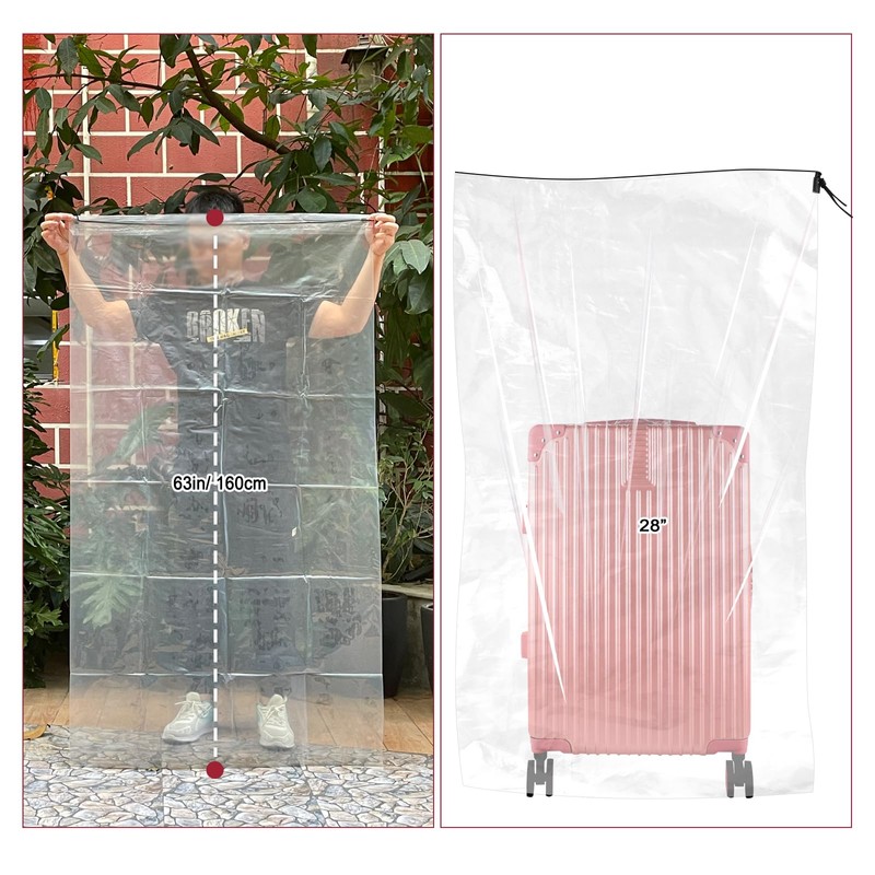 6 Pack Extra Large Clear Drawstring Plastic Storage Bags, 5