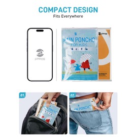 SaphiRose Disposable Rain Ponchos Emergency Clear Poncho (Family 4 pack, Clear)