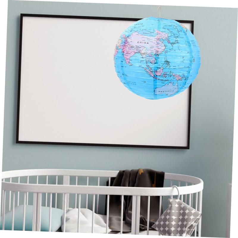 COLLBATH 2Pcs World Map Earth Globe Lanterns Decorative Hanging Lanterns