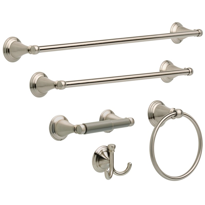 Delta Windemere (1-Pack) Hand Towel Holder SpotShield Brushed Nickel Towel