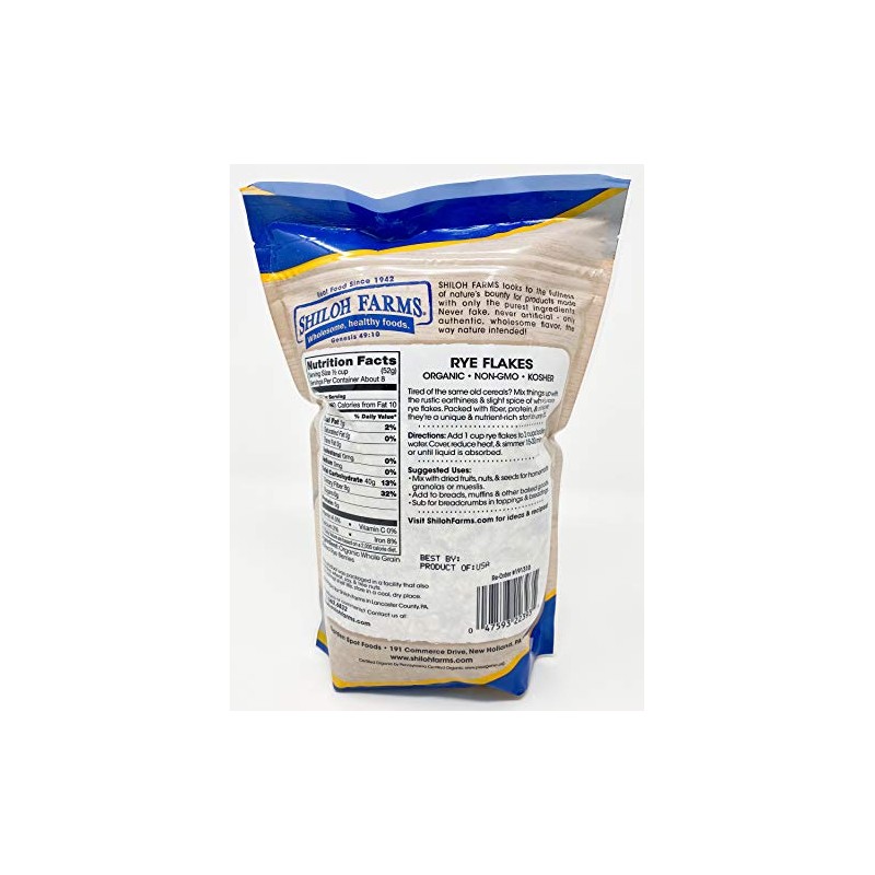 Shiloh Farms - Organic Non GMO Rye Flakes 15 ounces