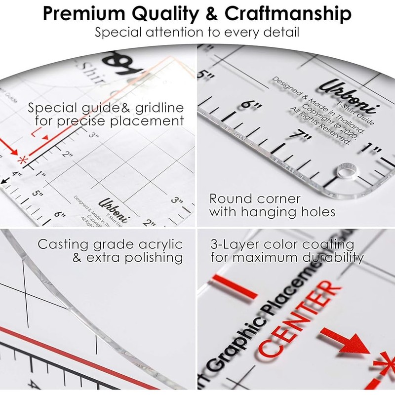 T-Shirt Ruler Guide T-Shirt Ruler Alignment Tool Neckline Measuring Tape