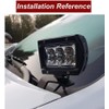 Dasen Upper Hood LED Light Pod Mount Brackets Compatible with