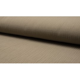 Bambino Double Gauze Muslin Fabric Material Taupe, 1Mtr - 140cm x 100cm