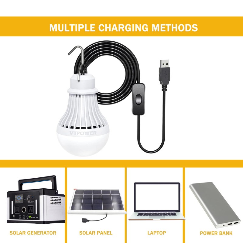 VTpower 2 Pack USB LED Camping Light 5W, Portable LED