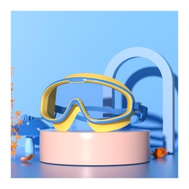 BINGONE HD children's large frame waterproof and anti-fog swimming goggles, Kids Swim Goggles Age 2-6, Toddler Goggles No Tangle,G oggles for Kids Toddler 3-15 (E)