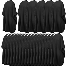 Hair Salon Capes Waterproof Haircut Unisex Black Cape Barber Hair Cutting Cape with Snap Closure Hair Capes for Hair Cutting,Coloring and Styling (47 * 59inch, 12)