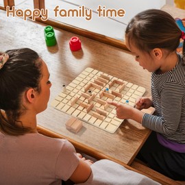 Schachspiel mit Holzbrett Spiel Schach für 2-4 Spieler Holz Brettspiel Kinder Strategie Lernspielzeug Ab 6 Jahre