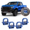 Evotech 4pcs Blue Aluminum Truck Bed Side Tie Down Wall