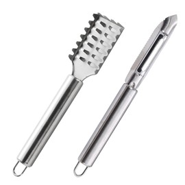 1 x Fish Scale Remover and 1 x Peeler, Home Kitchen Tools, Multitool, Stainless Steel Peeling Tool