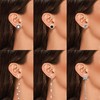 Dochais 12 Pairs Clip On Earrings For Women, Silver and