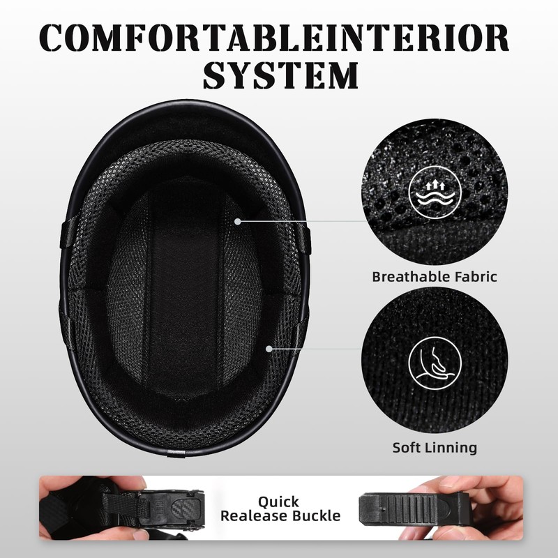 TRIANGLE Half Shell Helmet Motorcycle for Adults Men German Style