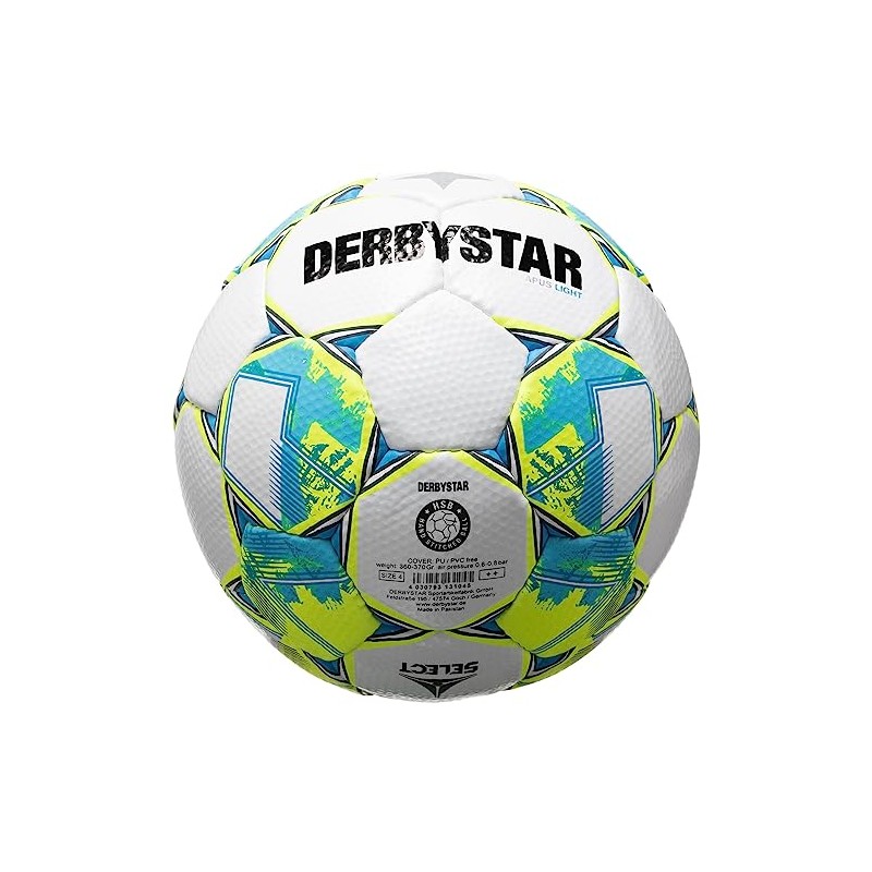 Derbystar Unisex Youth Apus Light v23 Football, White Yellow, 4