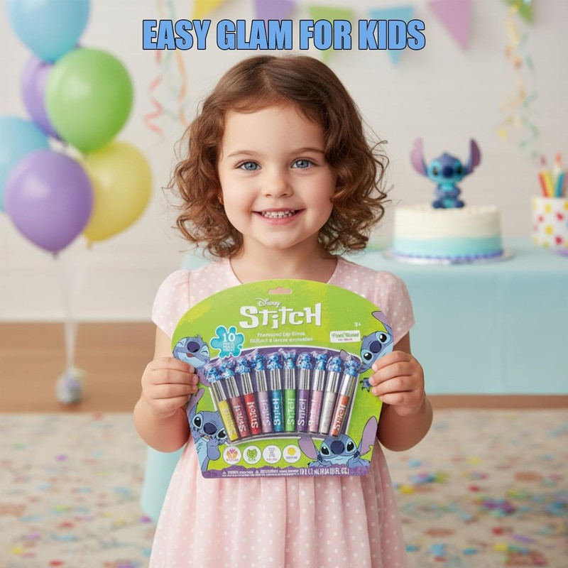 Stitch Brillo Labial Vegetal 10 pzas Niñas Regalo Fiesta