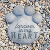 AuldHome Dog Pawprint Memorial Stone; Pet Cat or Dog Bereavement