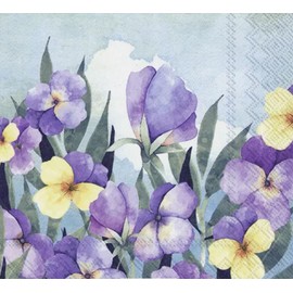 Set of 2 PANSY FLOWERS paper napkins for decoupage and scrapbooking