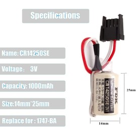〖4 Pack〗3V 1000mAh CR14250SE Lithium Battery for Sanyo CR14250SE Battery for FDK Lithium Battery CR14250SE, 1747-ba Battery, Green
